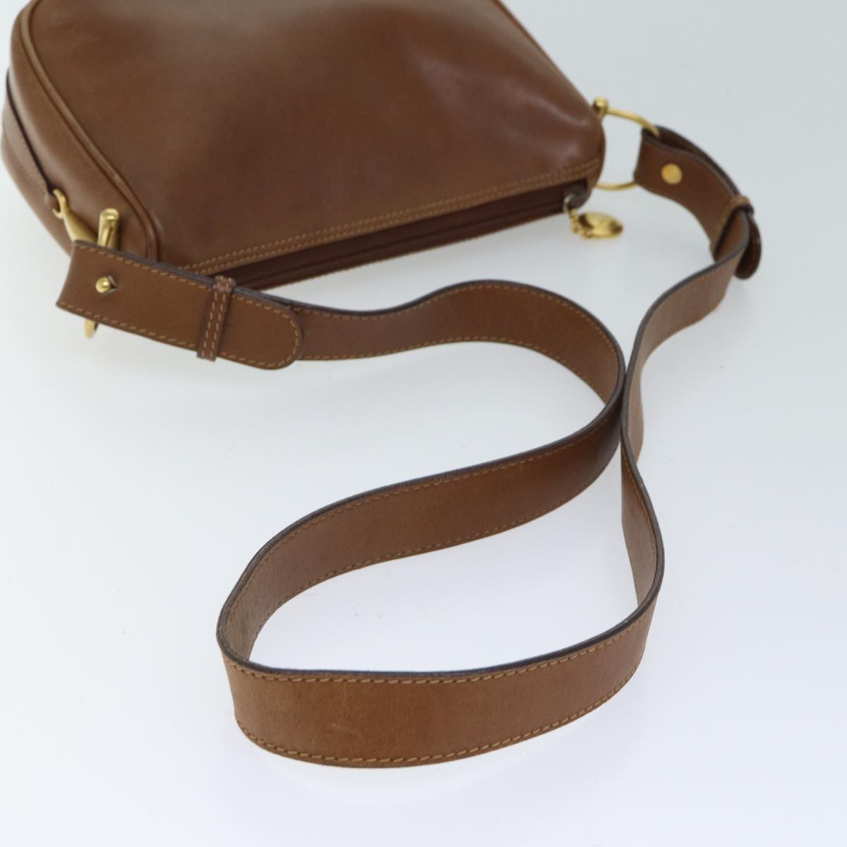 GUCCI Horsebit Shoulder Bag Leather Brown bs13592