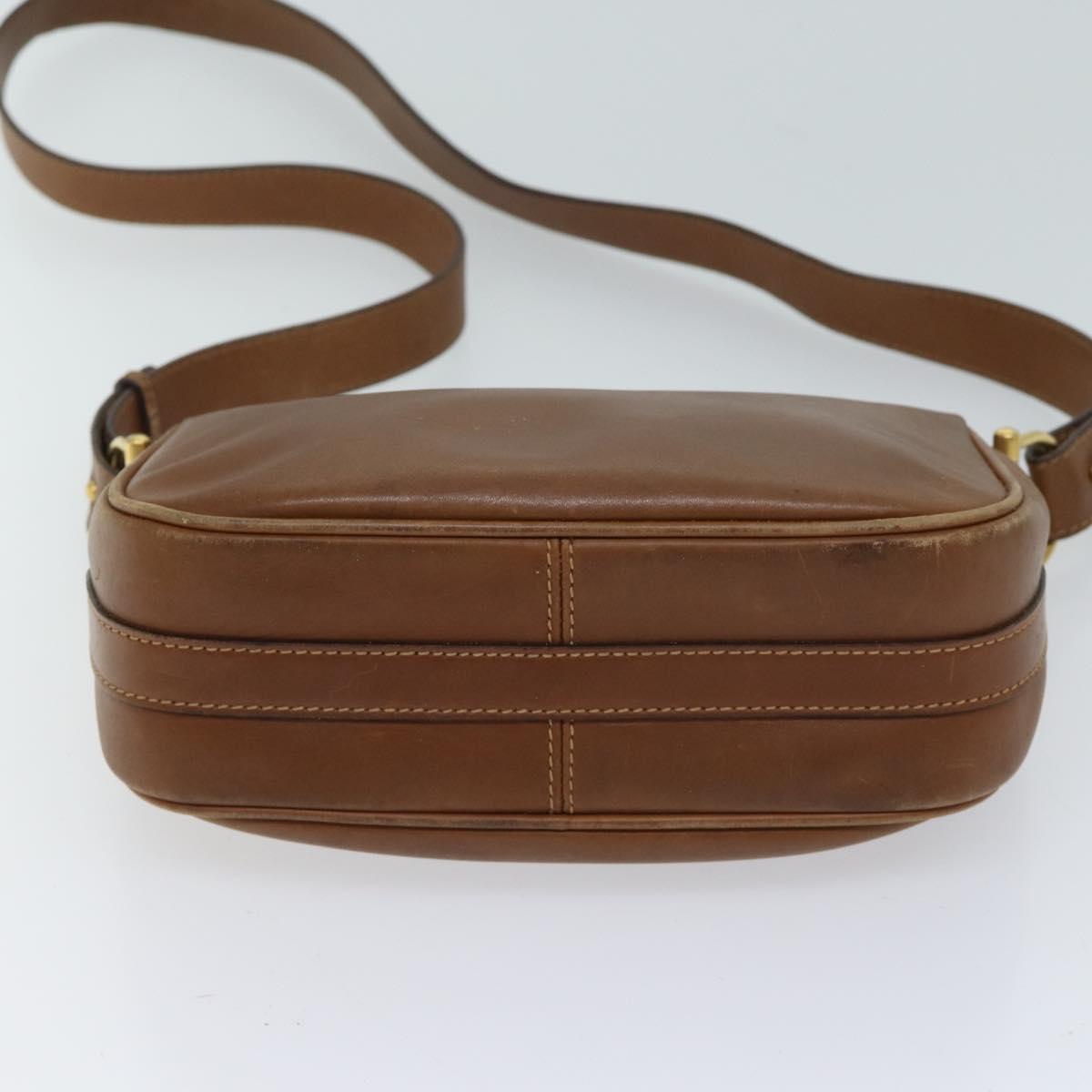 GUCCI Horsebit Shoulder Bag Leather Brown bs13592