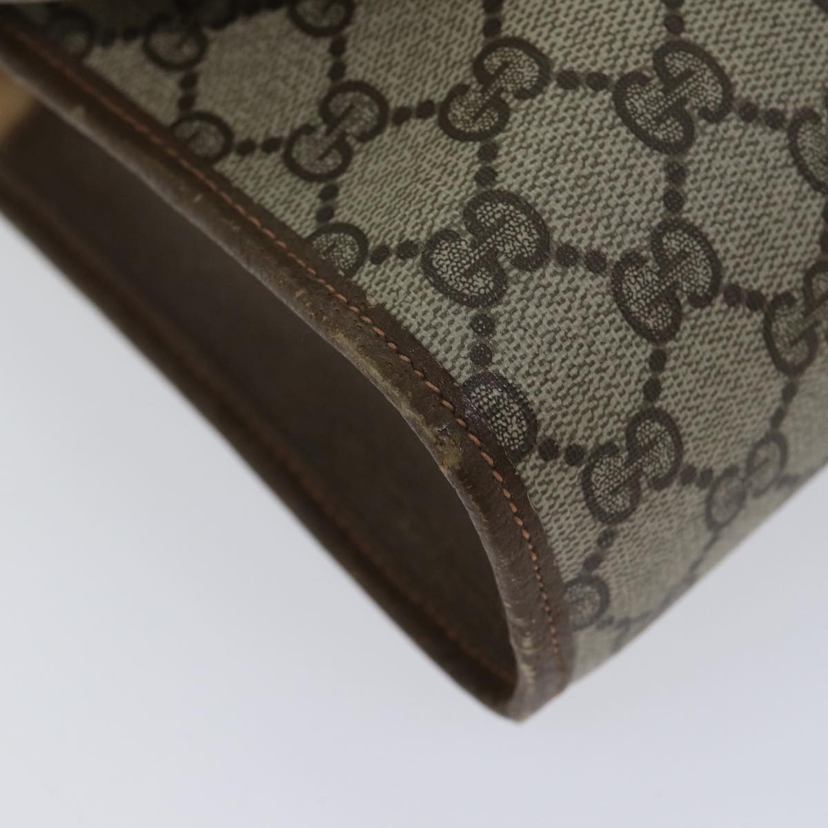 GUCCI GG Canvas Web Sherry Line Clutch Bag PVC Beige Green Red bs13629