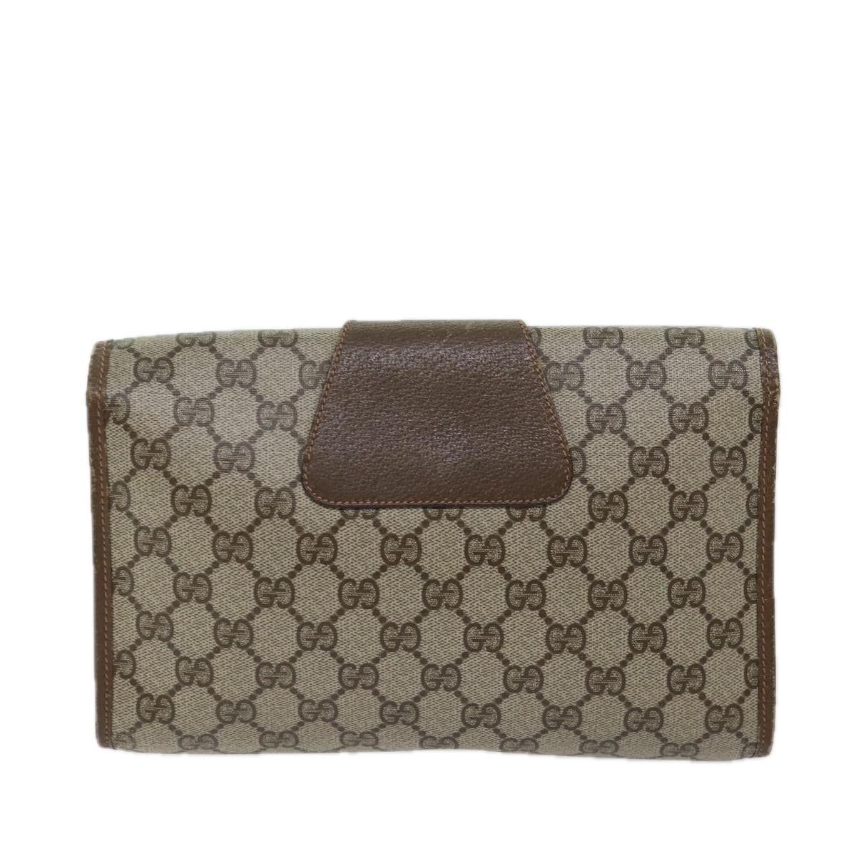GUCCI GG Canvas Web Sherry Line Clutch Bag PVC Beige Green Red bs13629