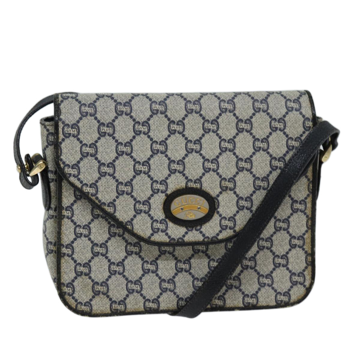 GUCCI GG Plus Supreme Shoulder Bag PVC Navy bs13697