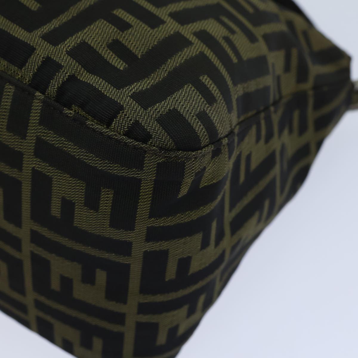 FENDI Zucca Canvas Shoulder Bag Brown Black bs13717