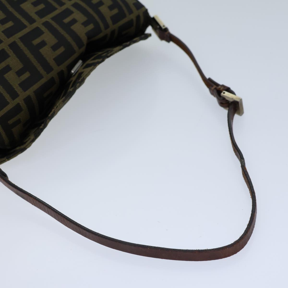 FENDI Zucca Canvas Shoulder Bag Brown Black bs13717