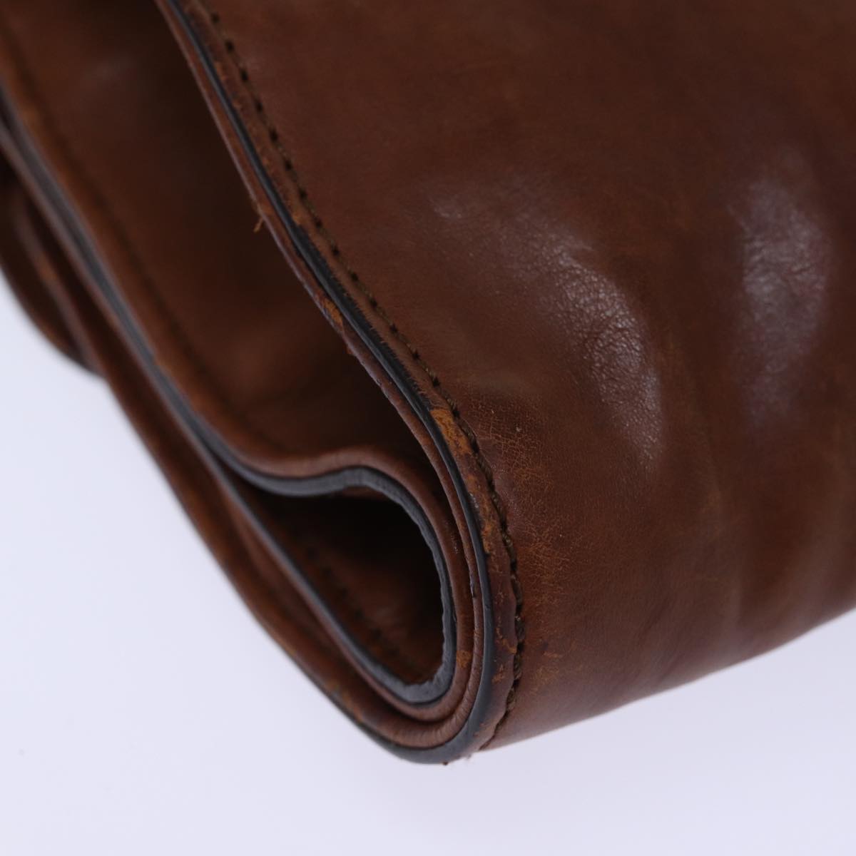 GUCCI Hand Bag Leather Brown 271569 bs13729