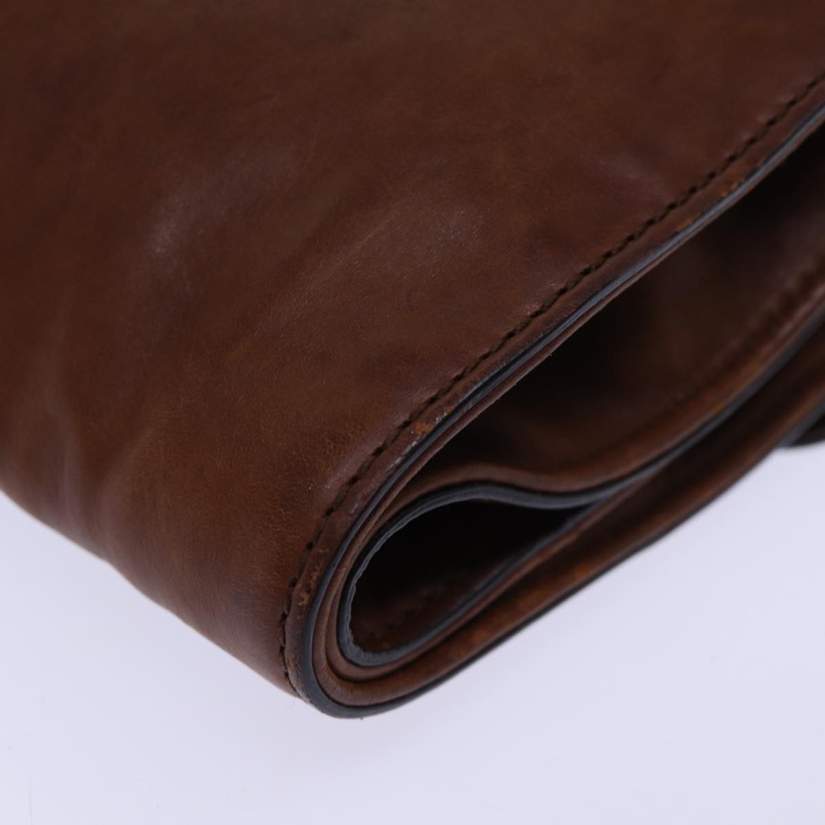 GUCCI Hand Bag Leather Brown 271569 bs13729
