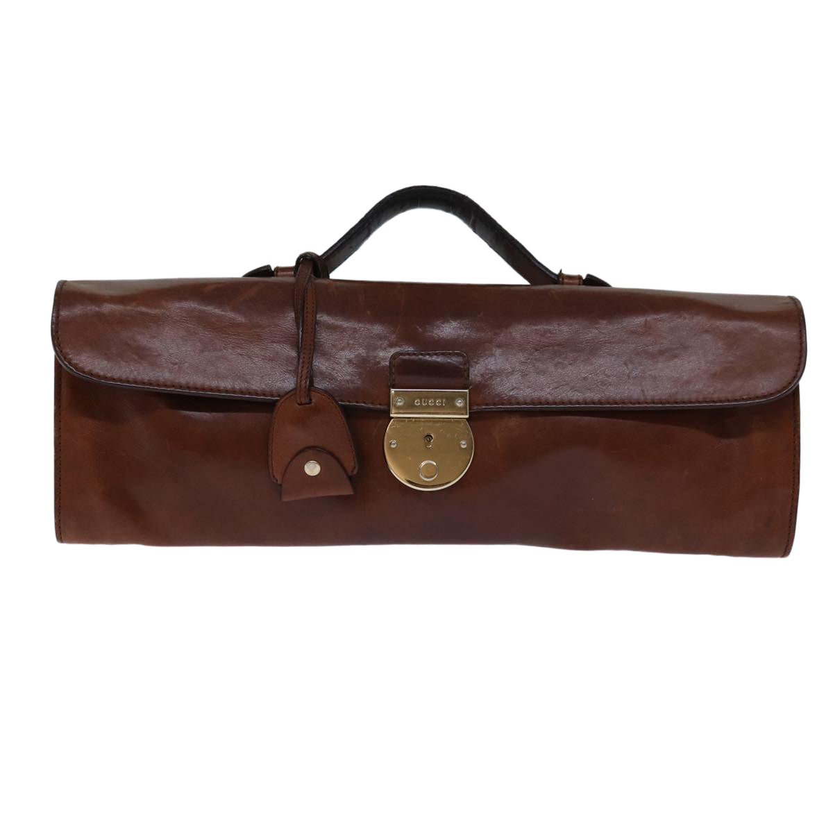 GUCCI Hand Bag Leather Brown 271569 bs13729