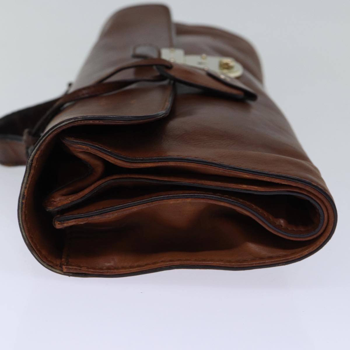 GUCCI Hand Bag Leather Brown 271569 bs13729
