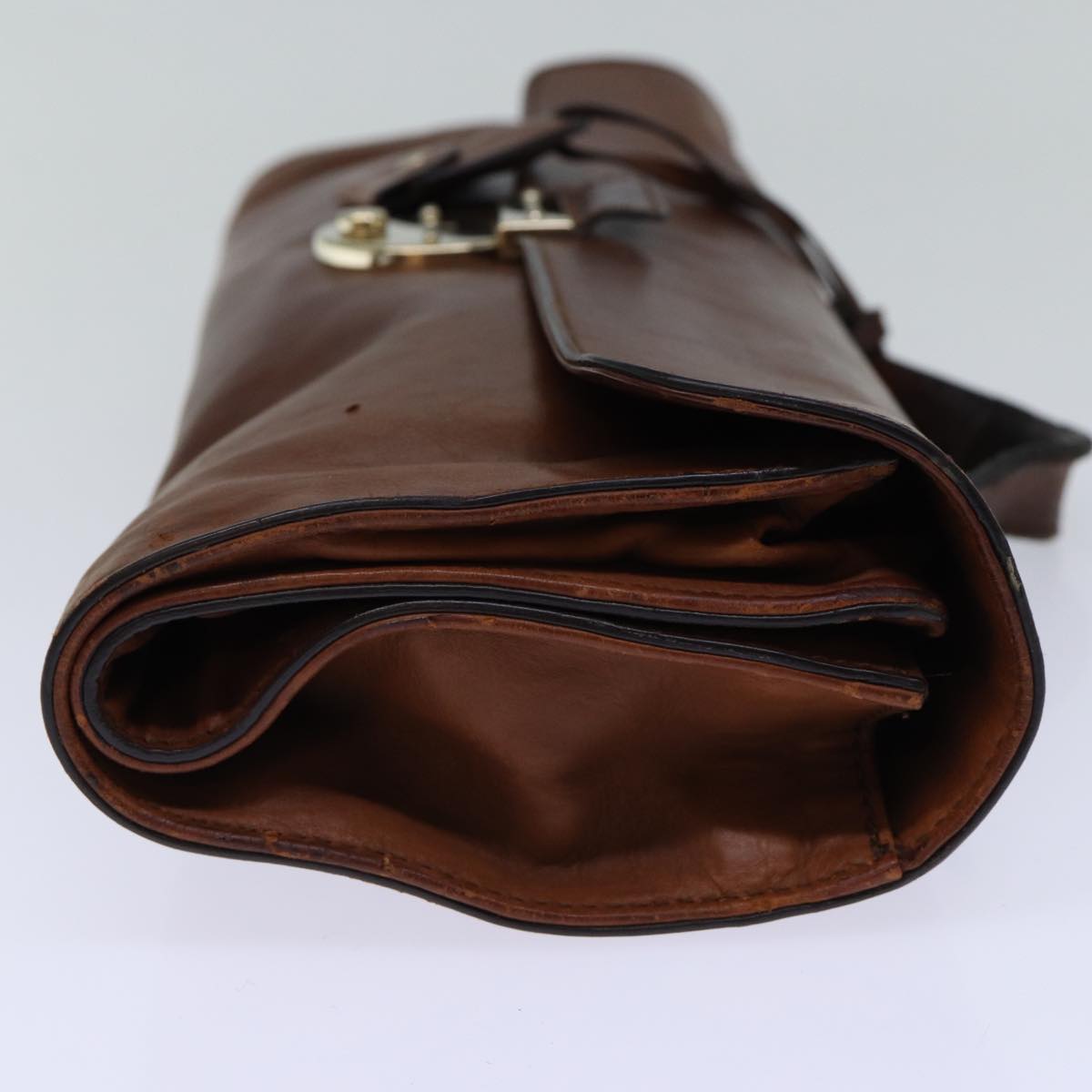 GUCCI Hand Bag Leather Brown 271569 bs13729