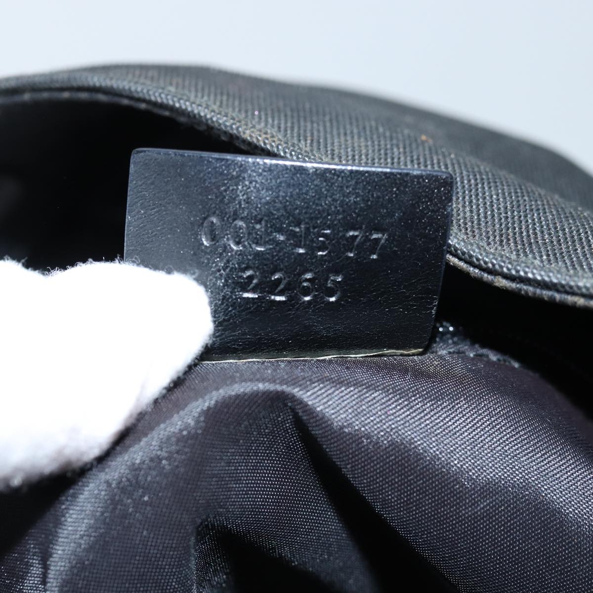 GUCCI Bamboo Hand Bag Nylon 2way Black 001 1577 2265 bs13767