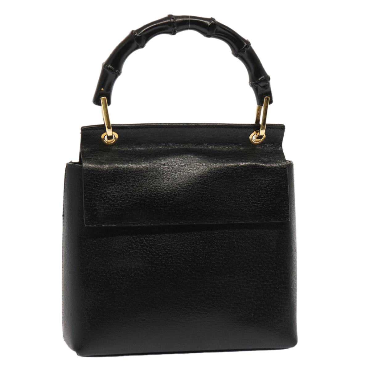 GUCCI Bamboo Hand Bag Leather Black 001 1014 1888 0 bs13845