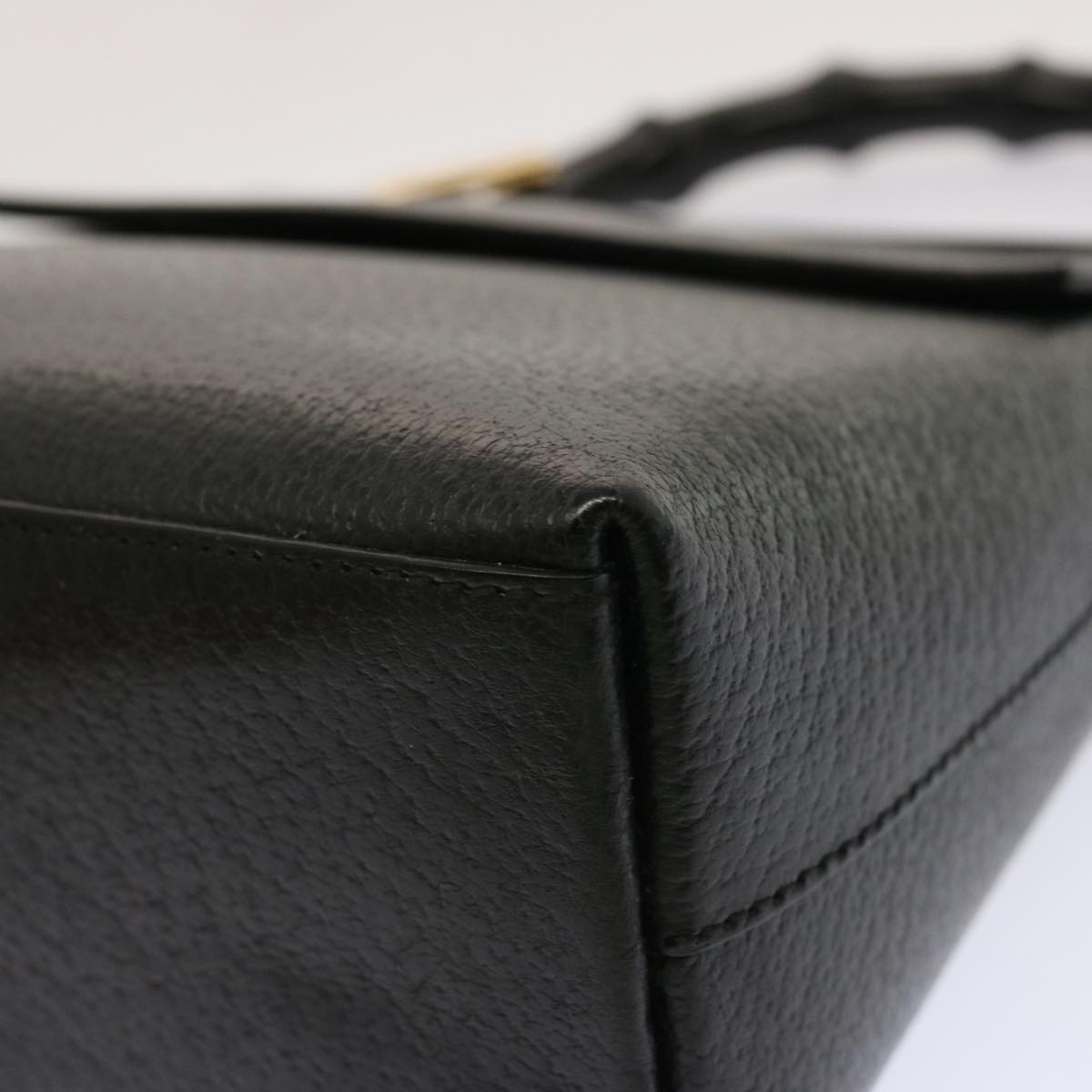 GUCCI Bamboo Hand Bag Leather Black 001 1014 1888 0 bs13845