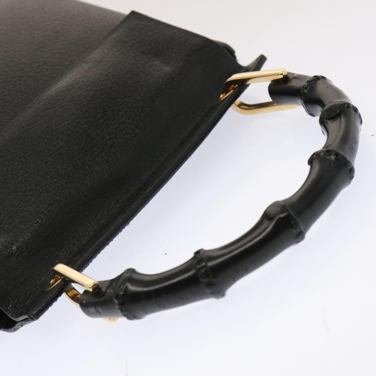 GUCCI Bamboo Hand Bag Leather Black 001 1014 1888 0 bs13845