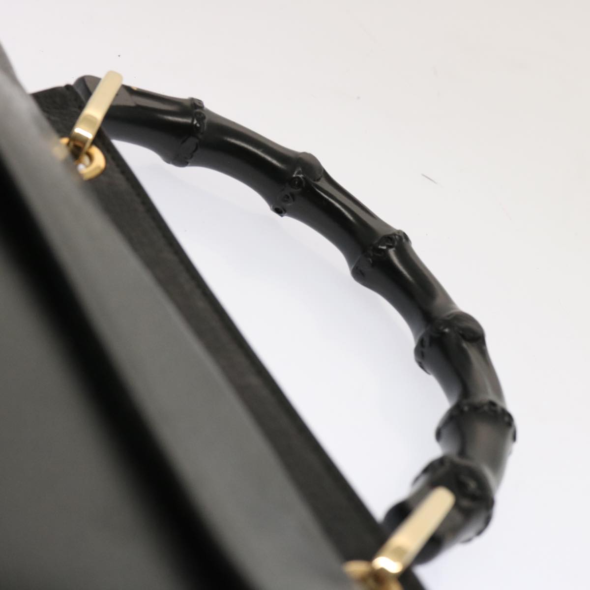 GUCCI Bamboo Hand Bag Leather Black 001 1014 1888 0 bs13845