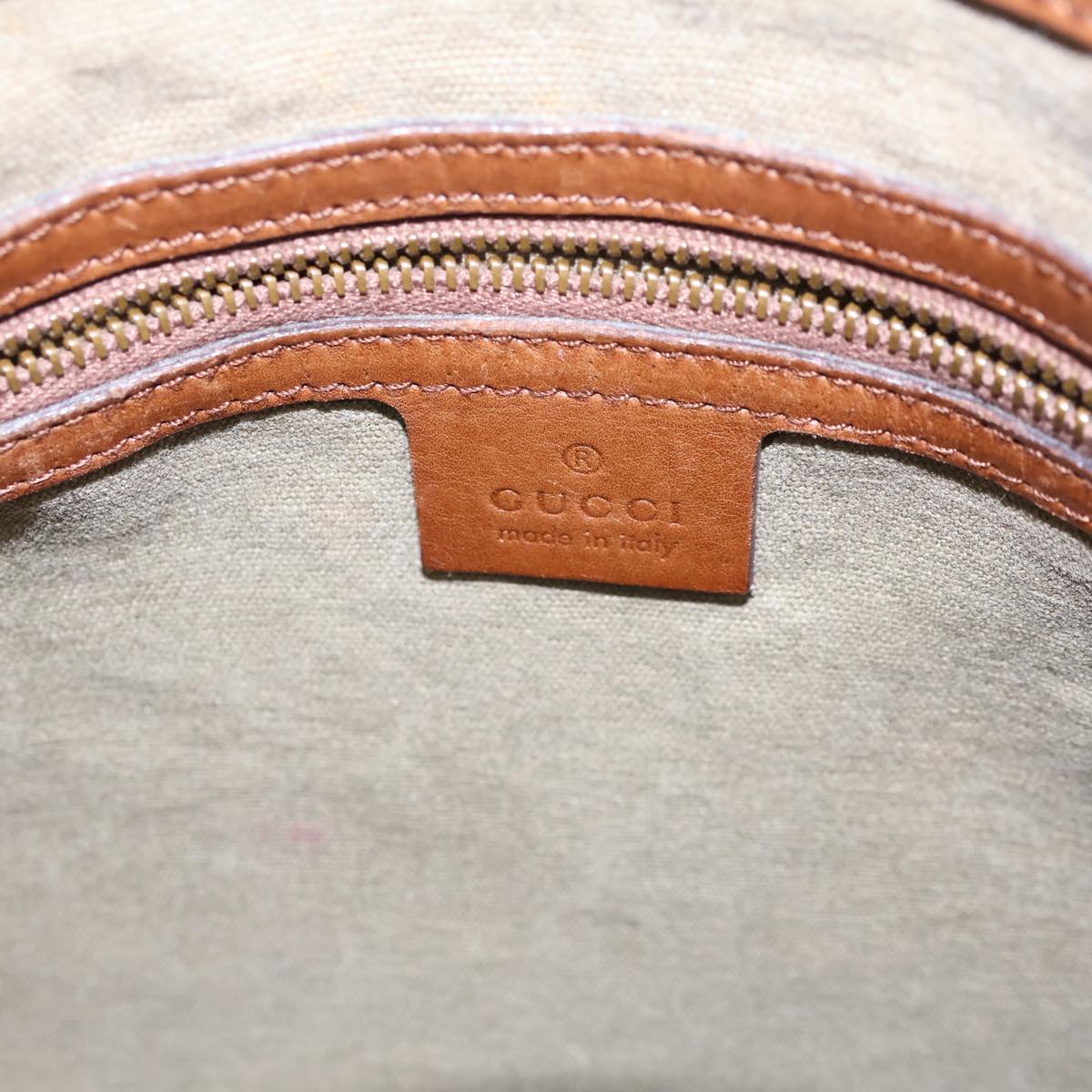 GUCCI Bamboo Hand Bag Canvas Beige 109138 bs13846
