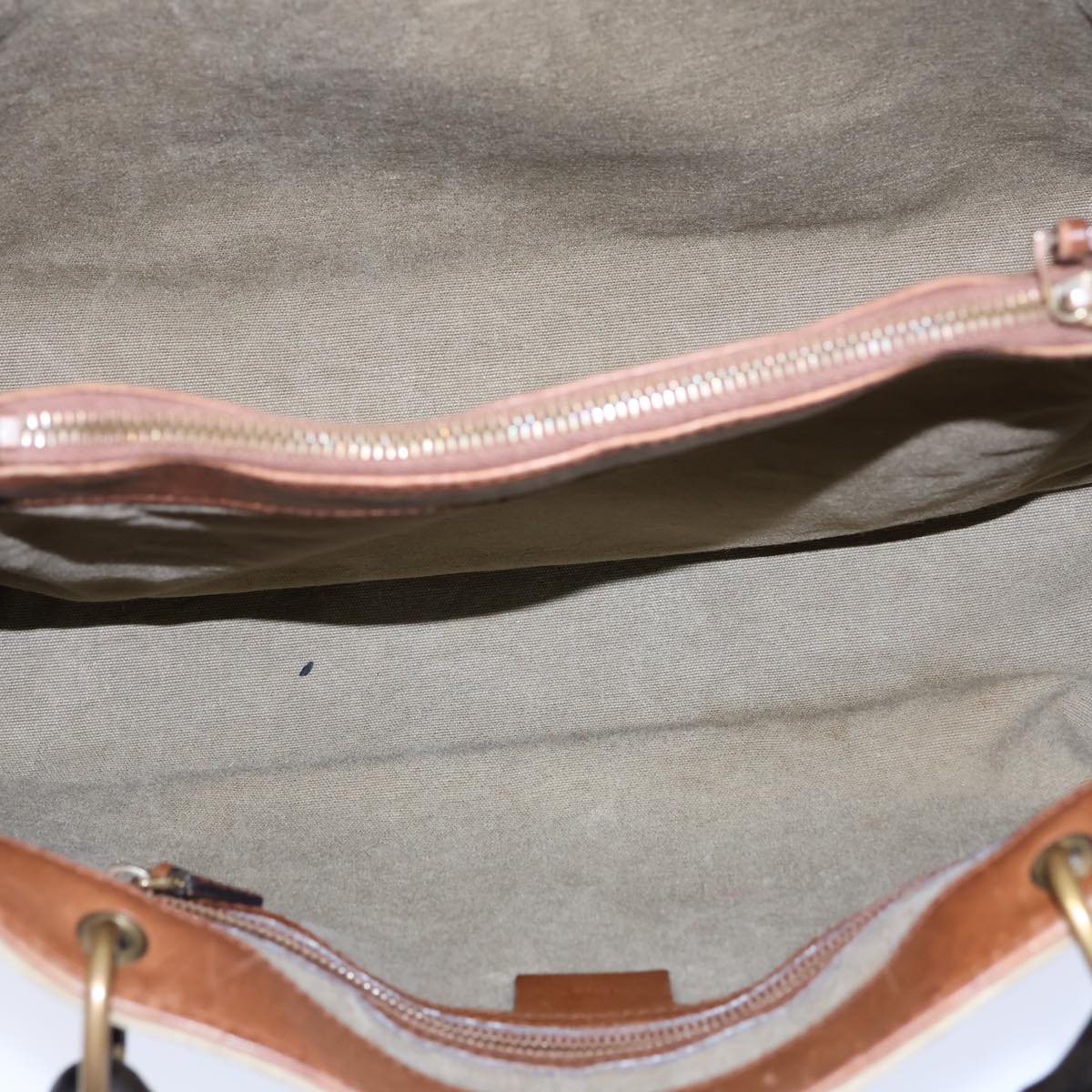 GUCCI Bamboo Hand Bag Canvas Beige 109138 bs13846
