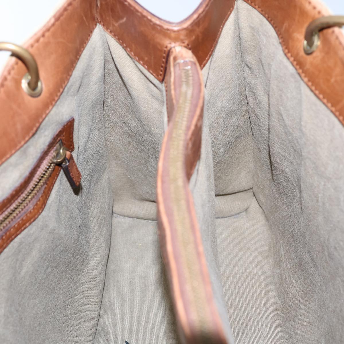 GUCCI Bamboo Hand Bag Canvas Beige 109138 bs13846