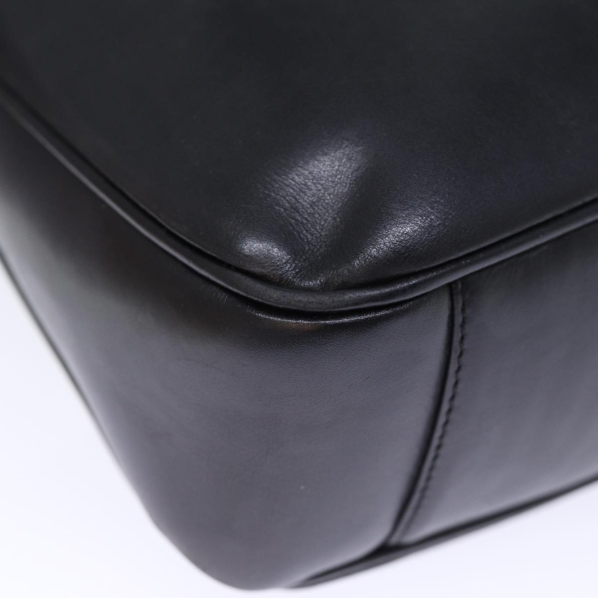GUCCI Bamboo Hand Bag Leather Black 001 1638 200047 bs13847