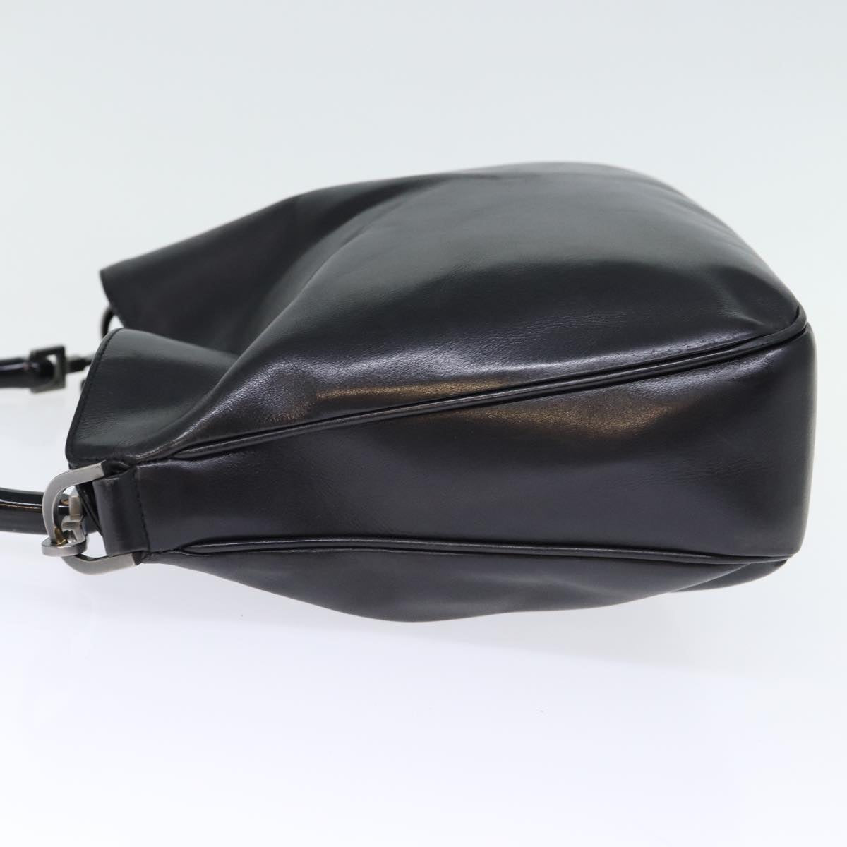 GUCCI Bamboo Hand Bag Leather Black 001 1638 200047 bs13847