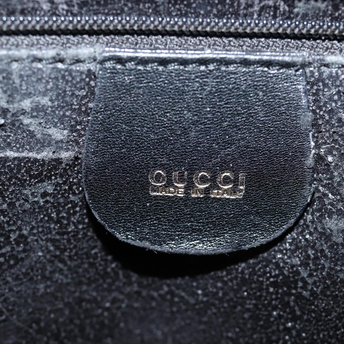 GUCCI Bamboo Hand Bag Leather Black 002 123 0322 bs13848