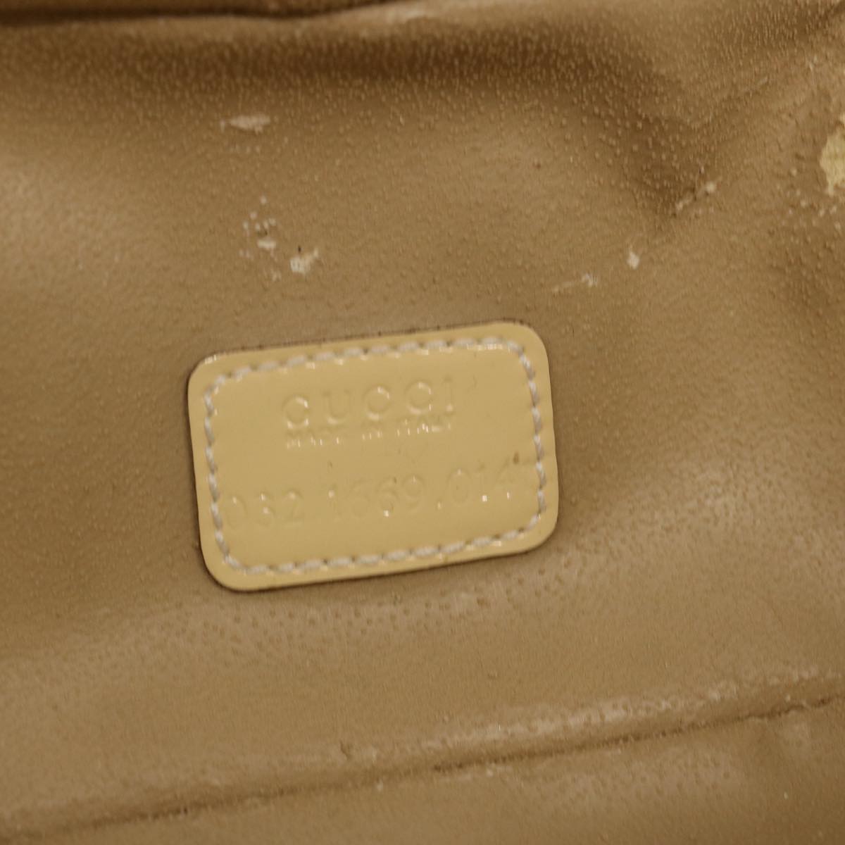 GUCCI Vanity Cosmetic Pouch Enamel Beige 032 1669 0141 bs13940