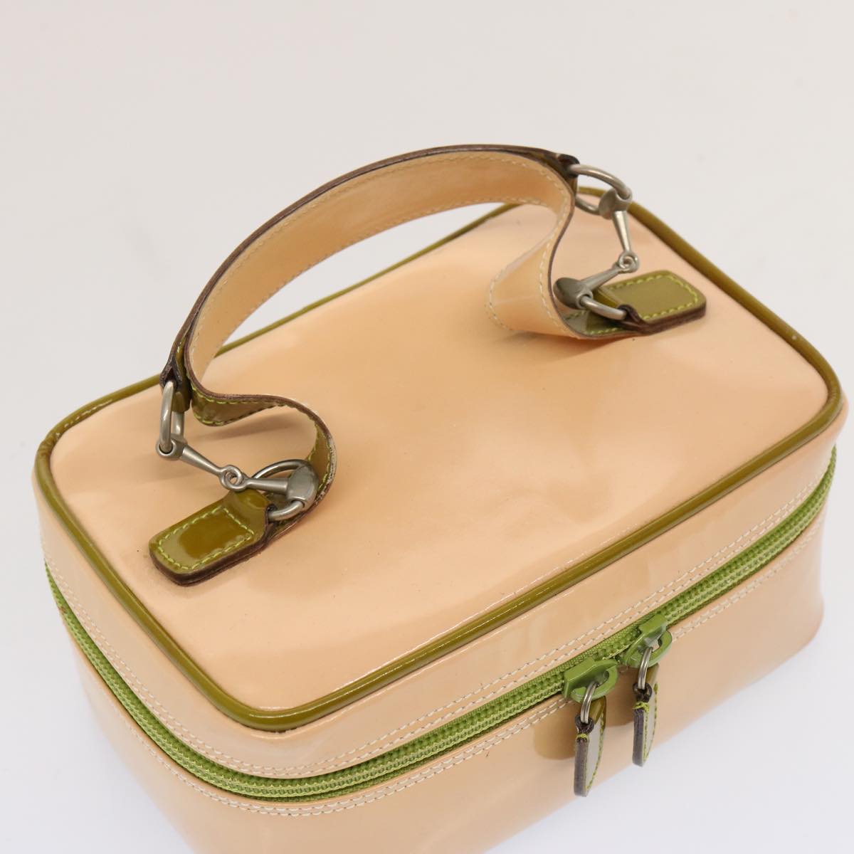 GUCCI Vanity Cosmetic Pouch Enamel Beige 032 1669 0141 bs13940