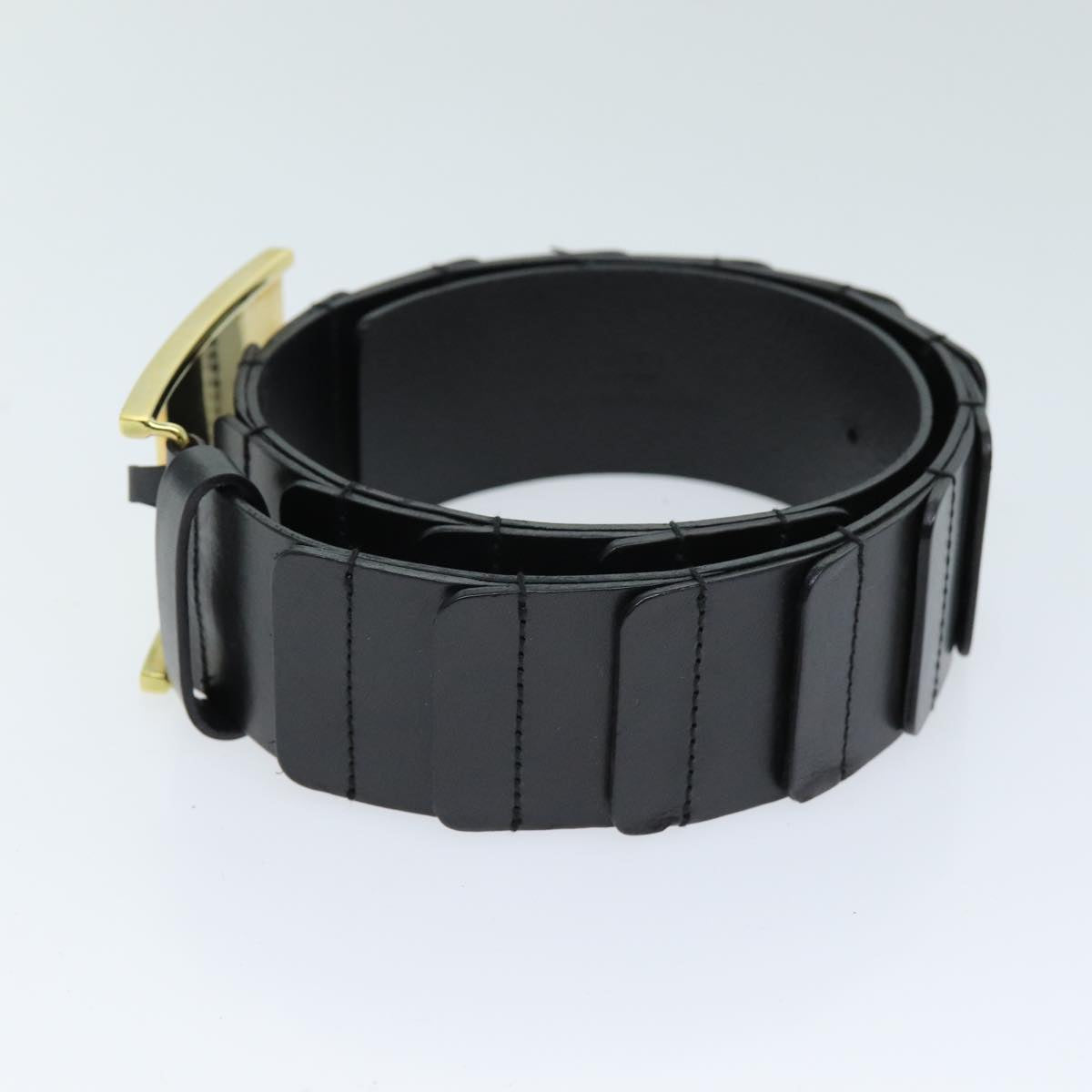 GUCCI Belt Leather 26.8""-28.7"" Black bs13972