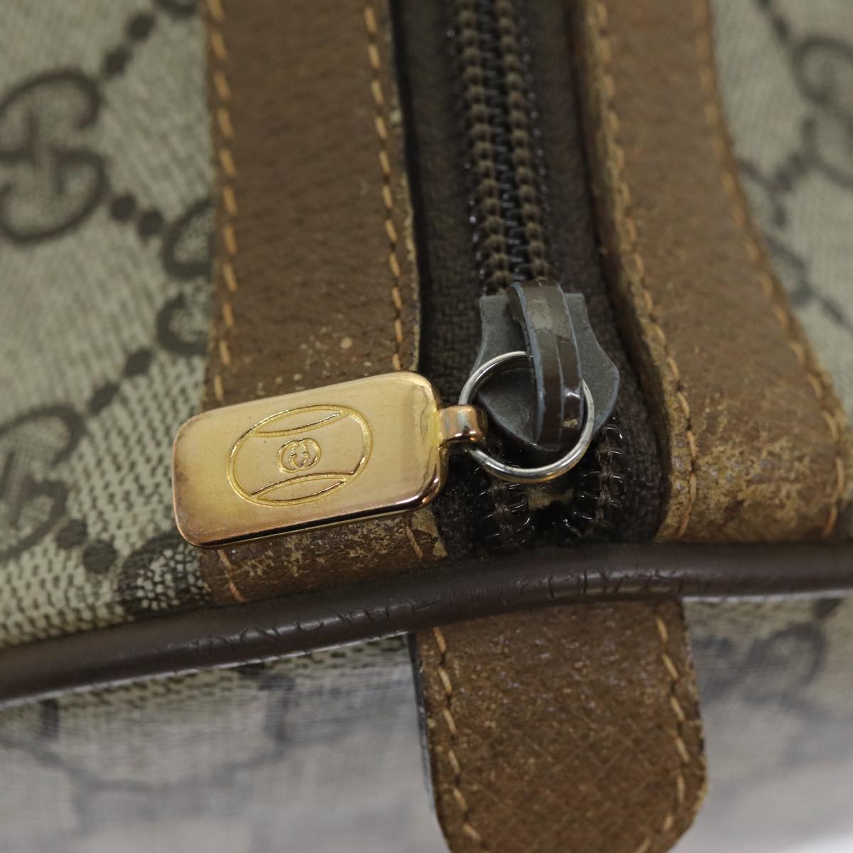 GUCCI GG Supreme Web Sherry Line Boston Bag Beige Red 111 02 007 bs14106