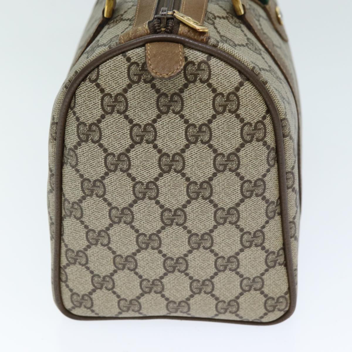 GUCCI GG Supreme Web Sherry Line Boston Bag Beige Red 111 02 007 bs14106