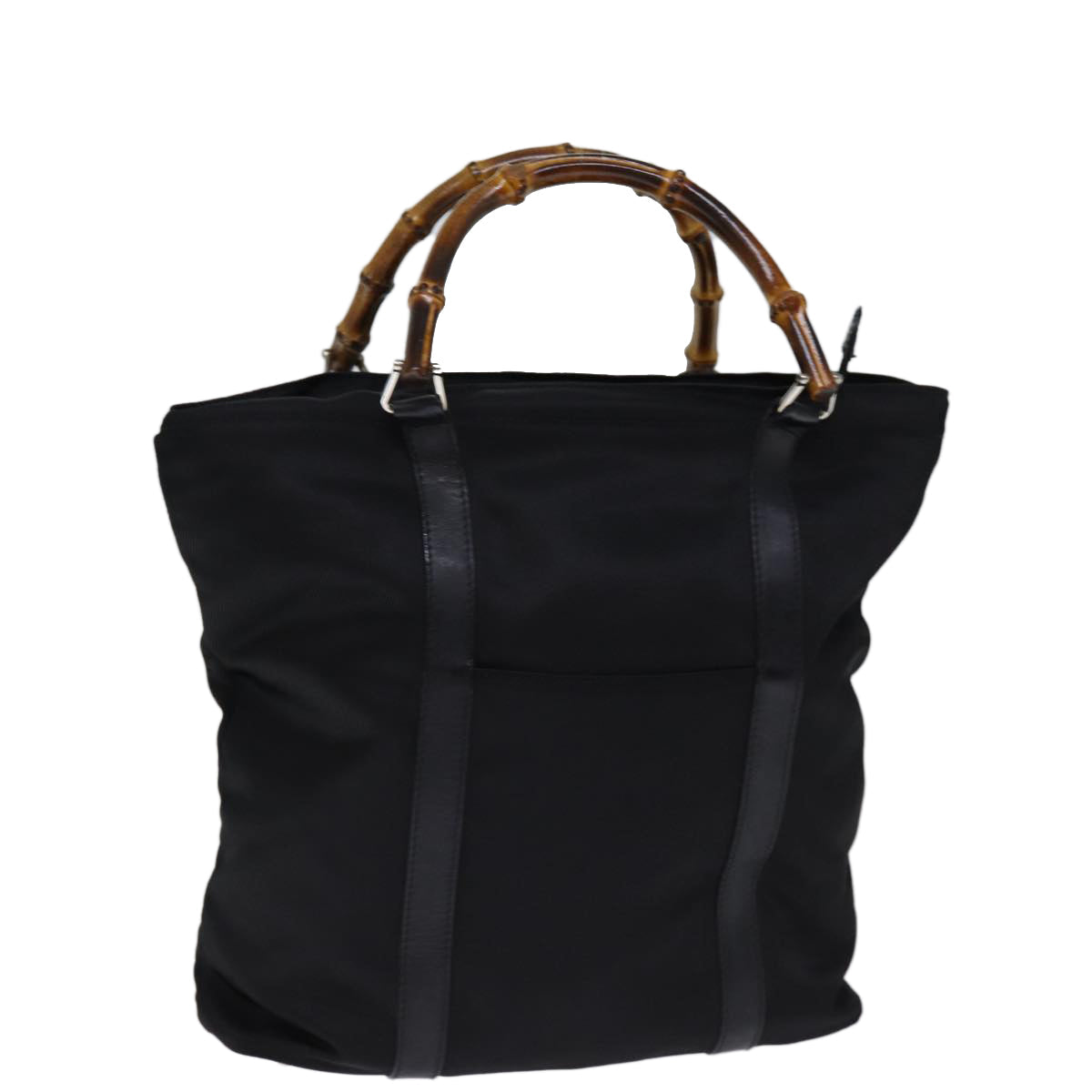 GUCCI Bamboo Hand Bag Nylon Black 000 3754 0508 bs14134