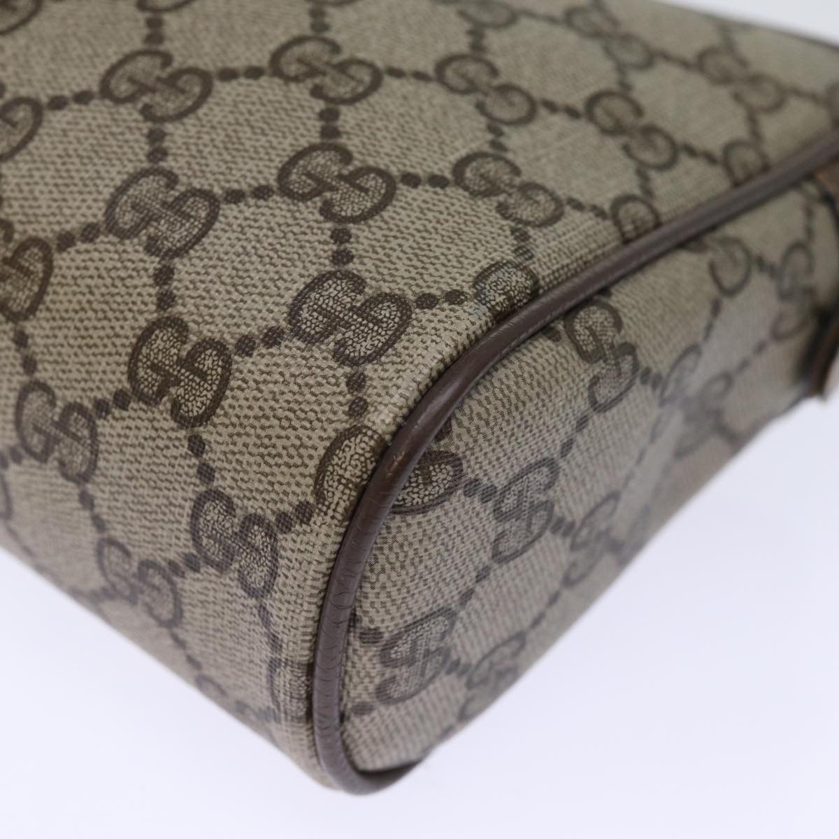 GUCCI GG Supreme Web Sherry Line Clutch Bag PVC Beige Red 75 01 012 bs14245