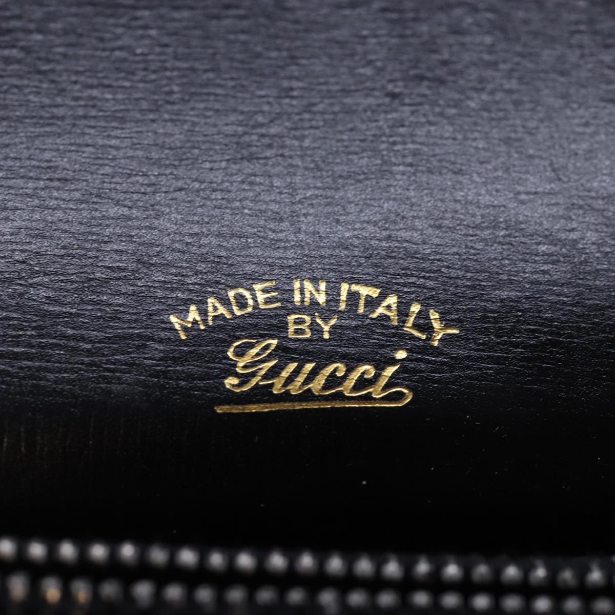GUCCI Hand Bag Leather Black bs14246