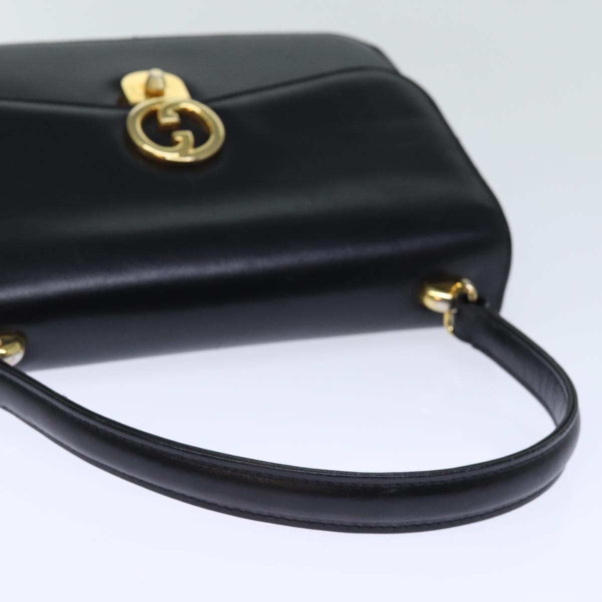 GUCCI Hand Bag Leather Black bs14246