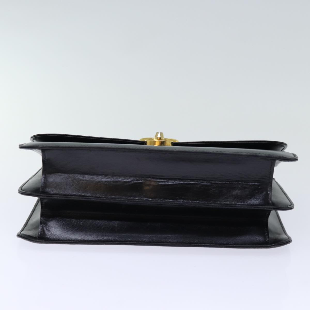 GUCCI Hand Bag Leather Black bs14246