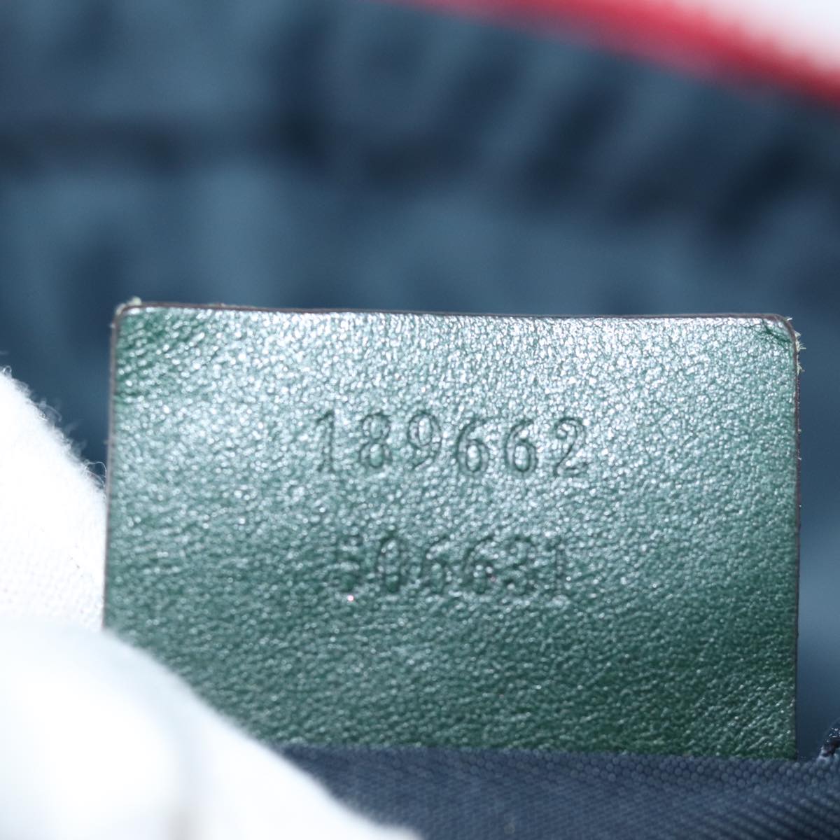 GUCCI Shoulder Bag Nylon Navy Red 189662 bs14293