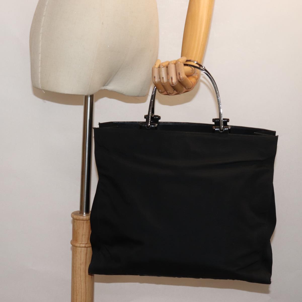 GUCCI Hand Bag Canvas Black 002 1028 bs14436