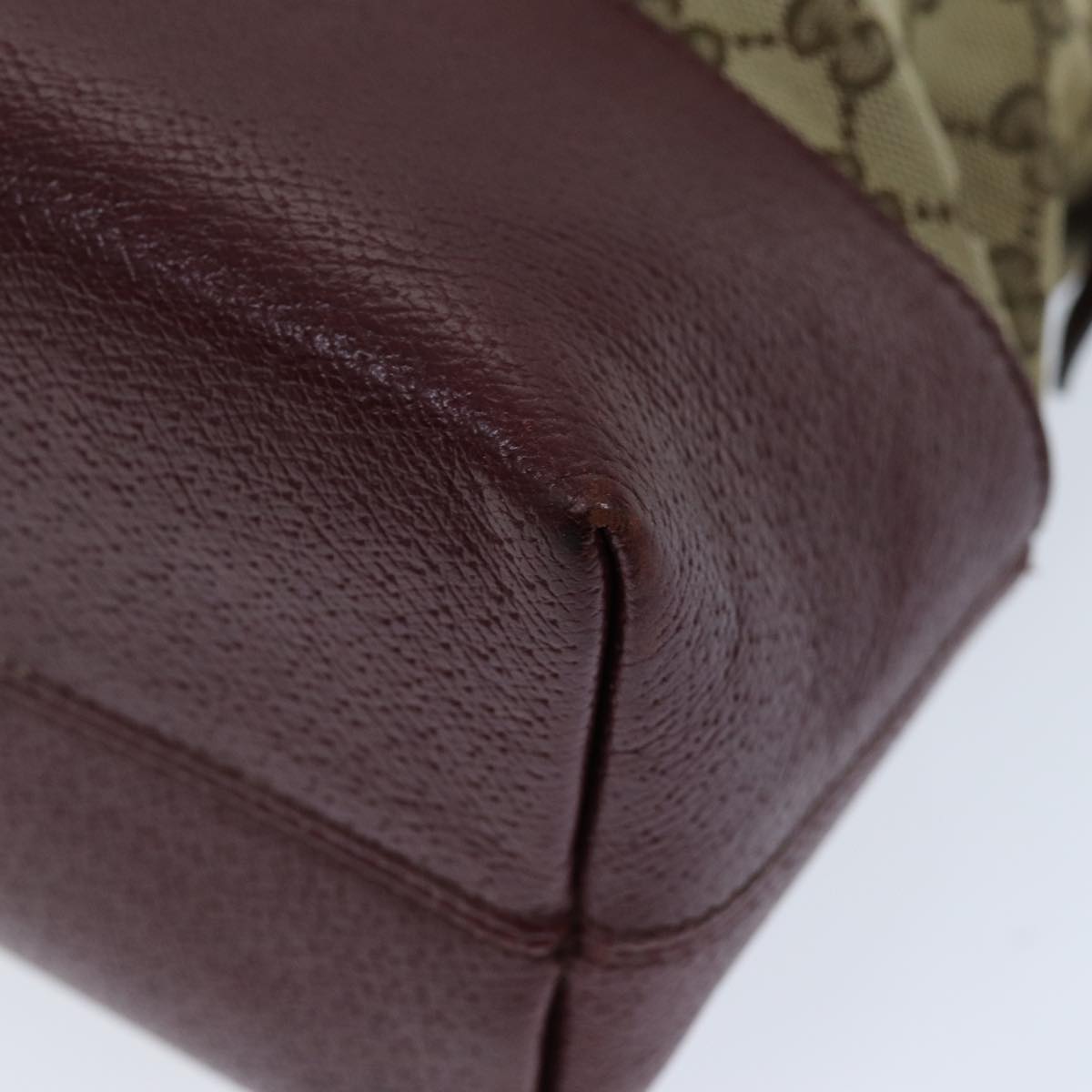 GUCCI GG Canvas Shoulder Bag Bordeaux Beige 323673 bs14437