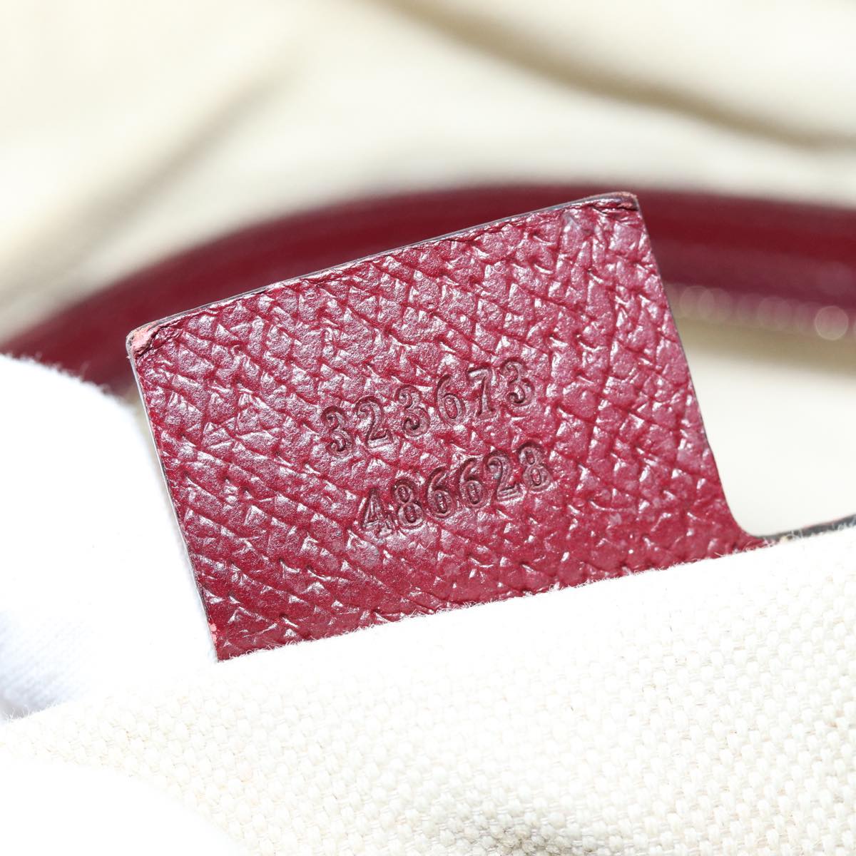 GUCCI GG Canvas Shoulder Bag Bordeaux Beige 323673 bs14437