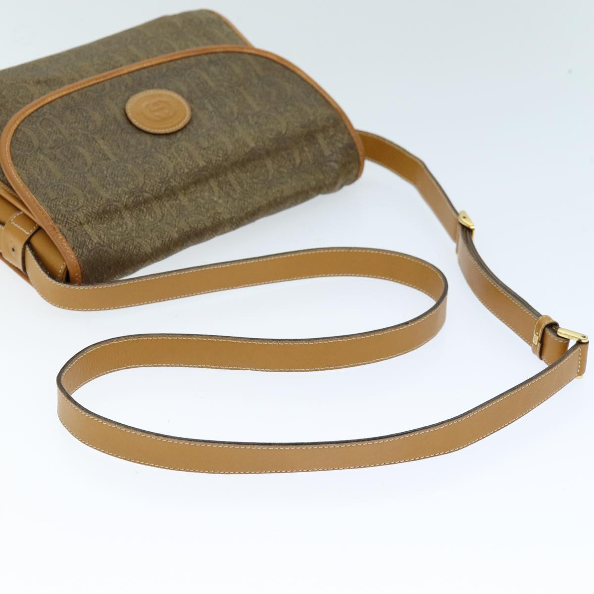 GUCCI Shoulder Bag Coated Canvas Beige bs14444