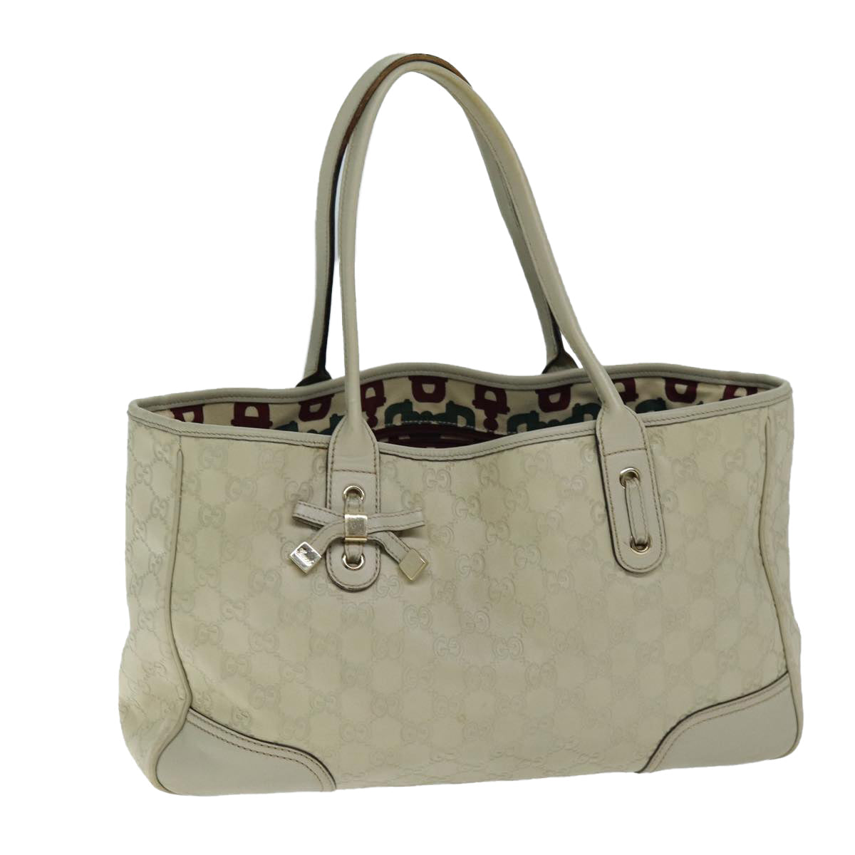 GUCCI GG Canvas Guccissima Tote Bag White 163805 bs14471