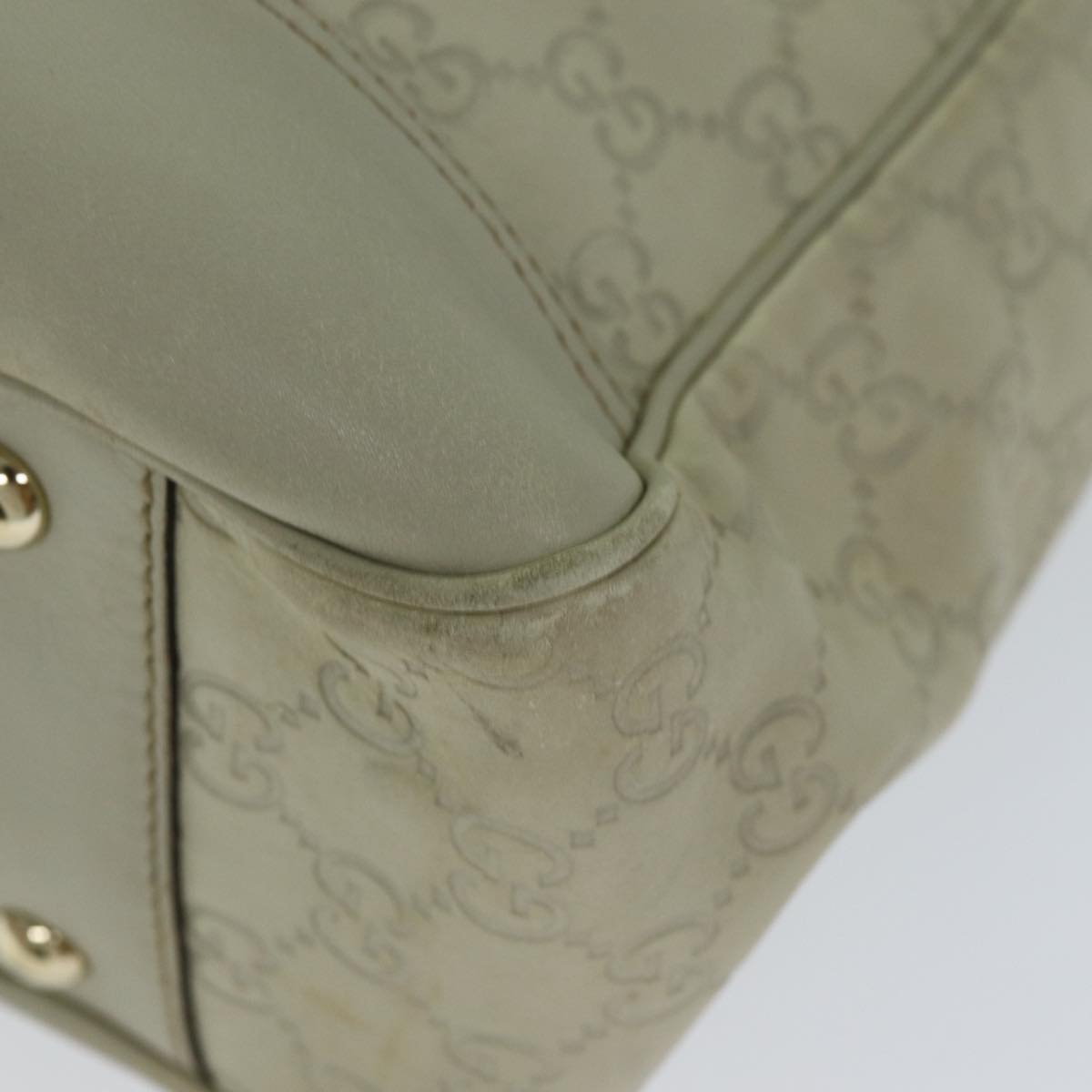 GUCCI GG Canvas Guccissima Tote Bag White 163805 bs14471