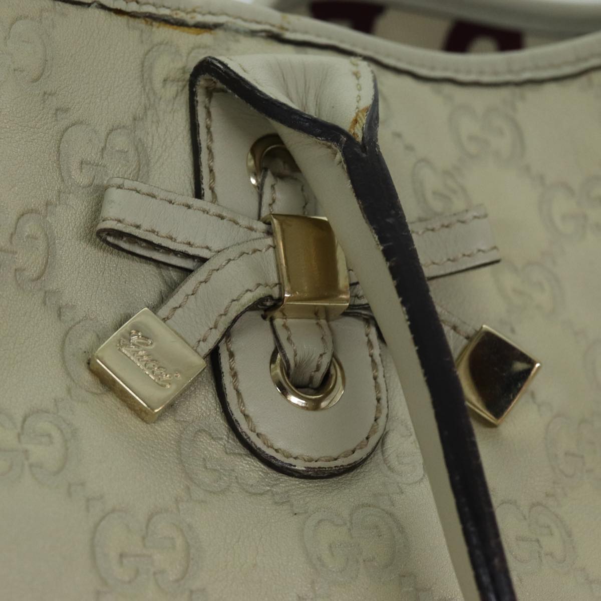 GUCCI GG Canvas Guccissima Tote Bag White 163805 bs14471