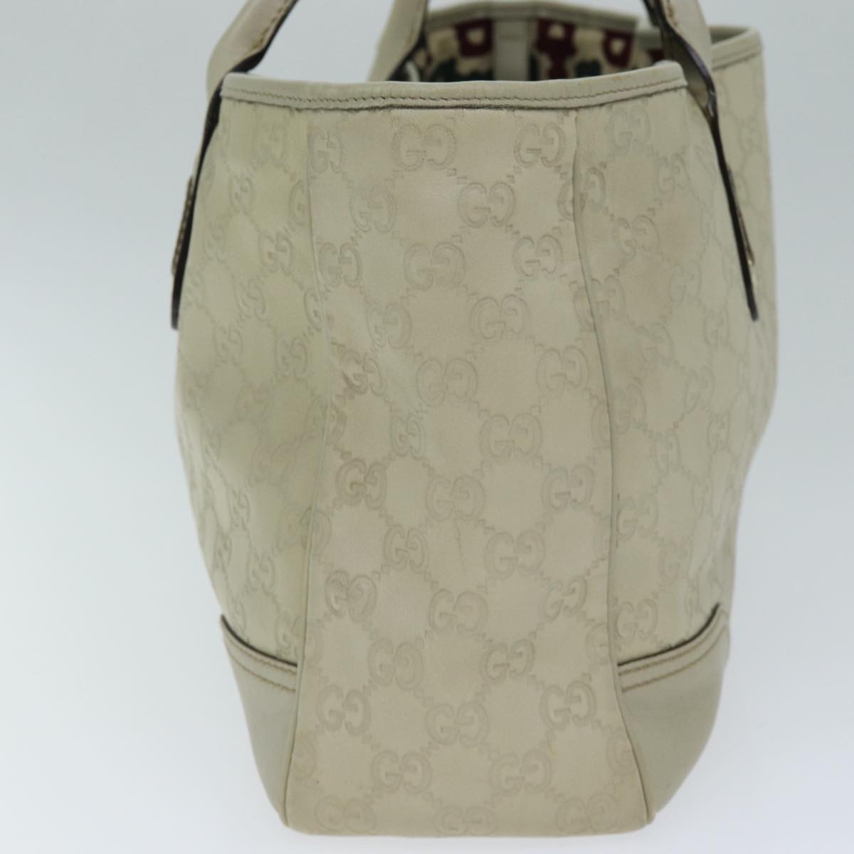 GUCCI GG Canvas Guccissima Tote Bag White 163805 bs14471