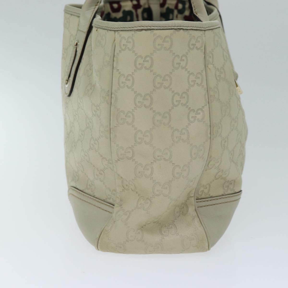 GUCCI GG Canvas Guccissima Tote Bag White 163805 bs14471