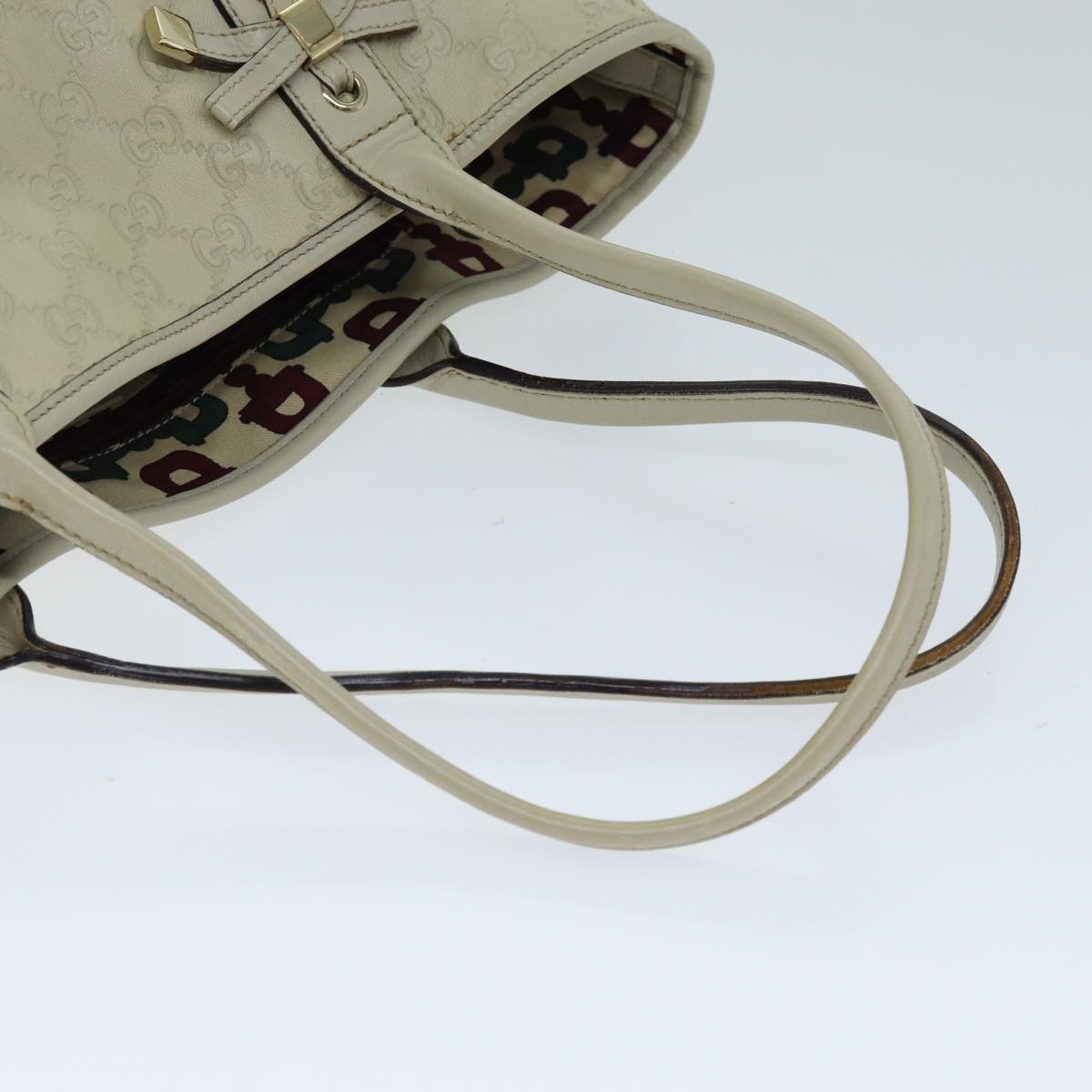 GUCCI GG Canvas Guccissima Tote Bag White 163805 bs14471