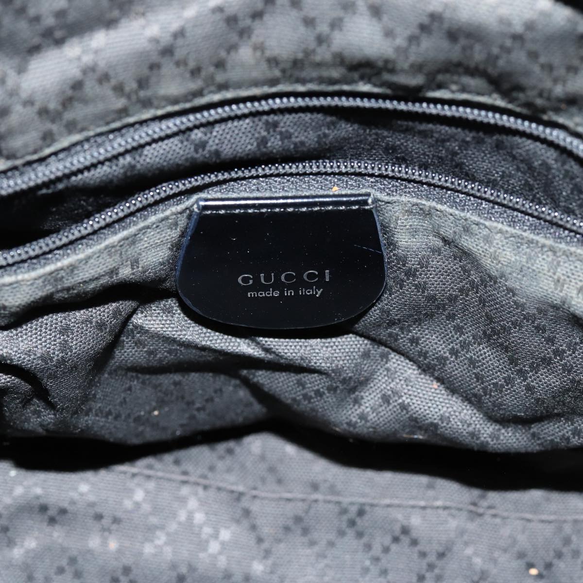 GUCCI Bamboo Shoulder Bag Canvas Black 000 1998 0531 bs14538