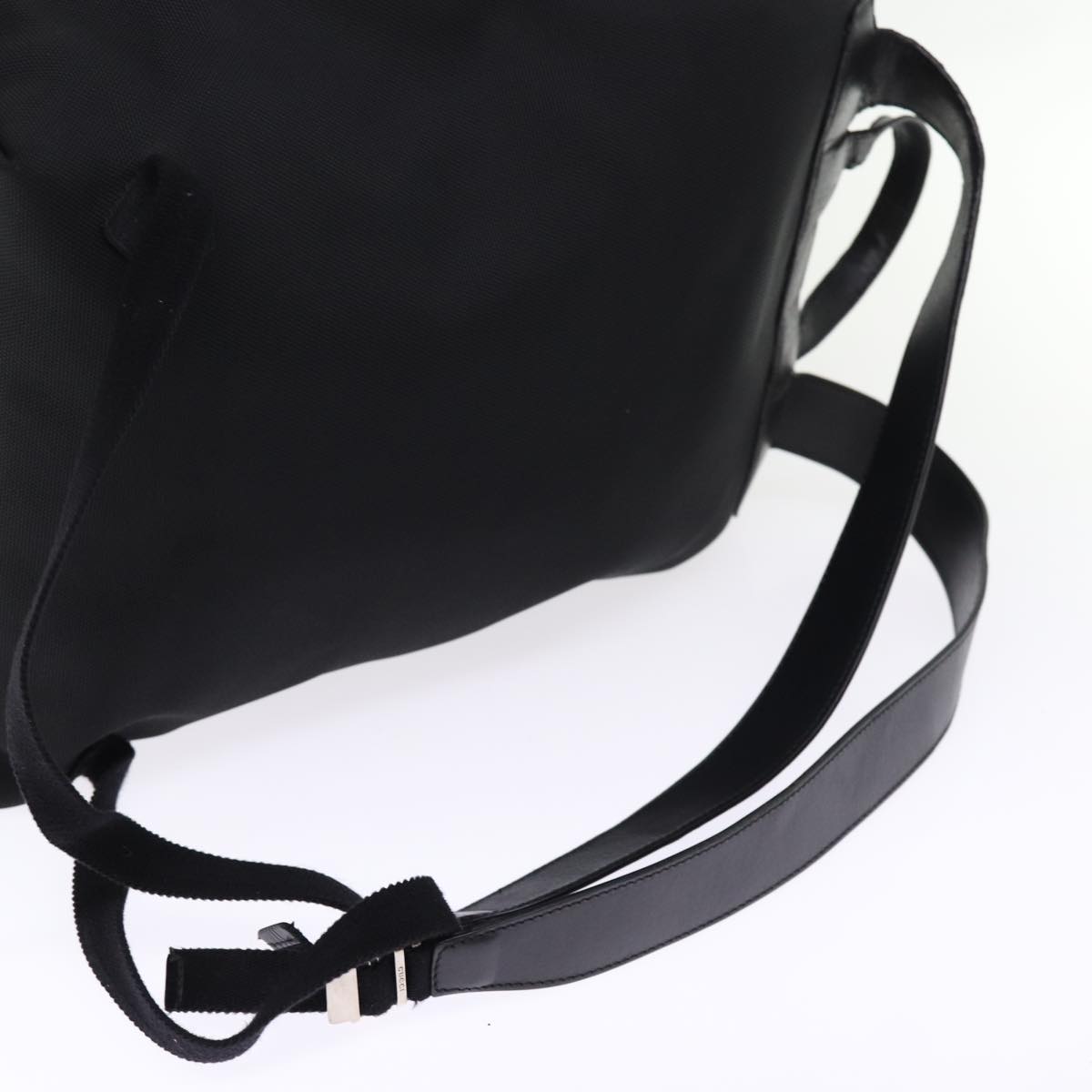 GUCCI Web Sherry Line Backpack Canvas Leather Black Red 337075 bs14560