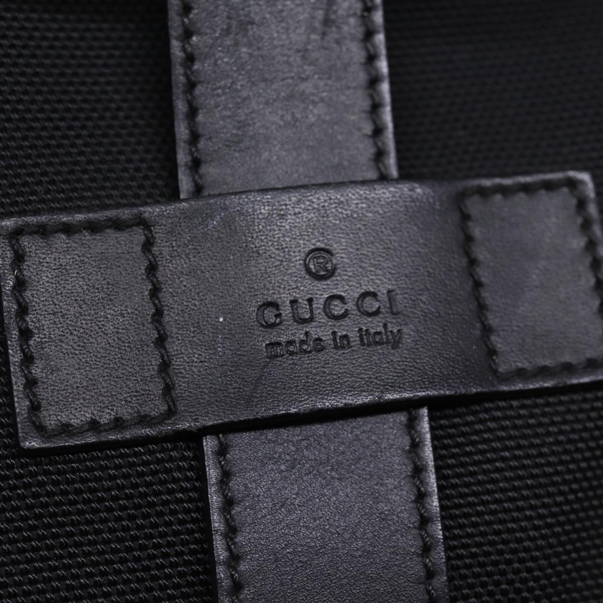 GUCCI Web Sherry Line Backpack Canvas Leather Black Red 337075 bs14560
