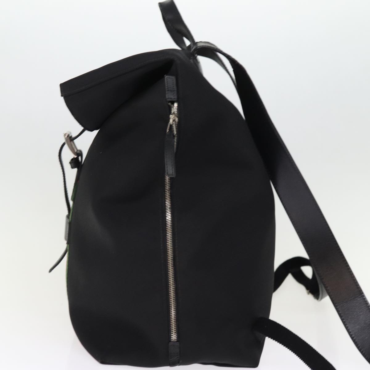 GUCCI Web Sherry Line Backpack Canvas Leather Black Red 337075 bs14560