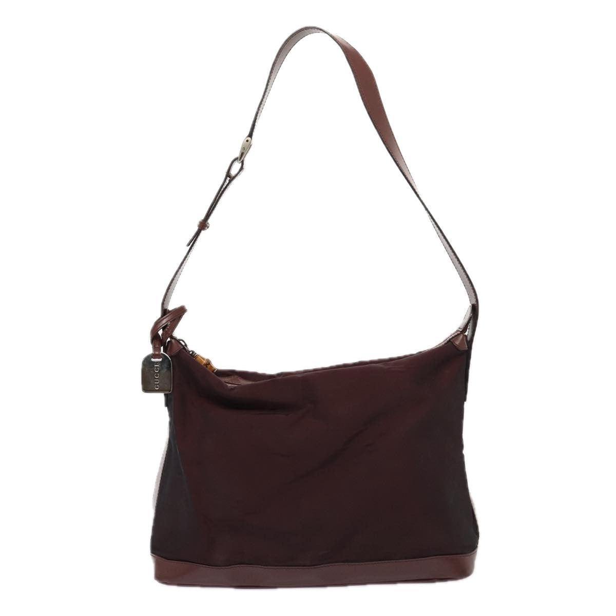 GUCCI Pouch Shoulder Bag Leather 3Set Gray Brown bs14614