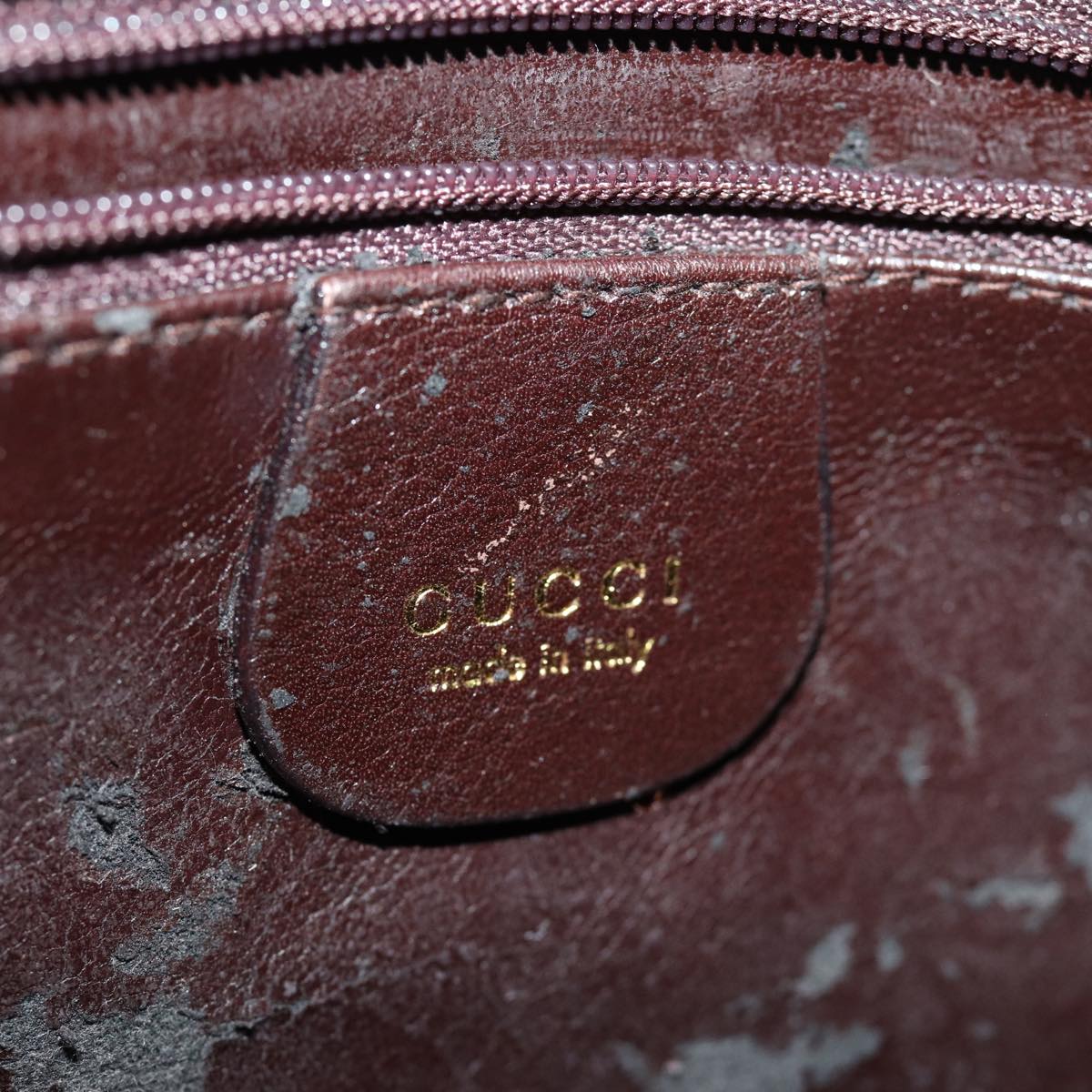 GUCCI Hand Bag Leather Brown bs14618